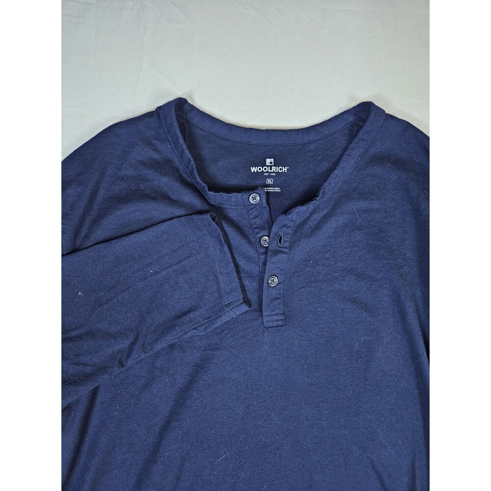 Woolrich Henley Shirt Men's Size XL Navy Blue Long Sleeve Gorpcore Layering